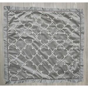 Waterford Pillow Sham Case Silver White Design 26"x26" Decorative Modern